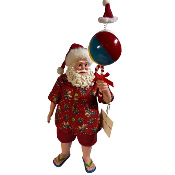 Possible Dreams Other - Possible Dreams Tropical Santa On the Ball w/ Hat & Beach Ball Sample 11" Tall
